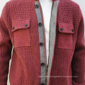 Winter custom men cardigan sweater zip knit cardigans with collar